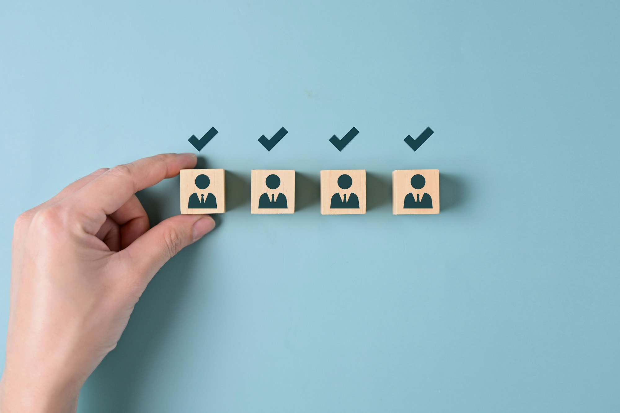 people connection. HR human resource management and Business partner with connection line.